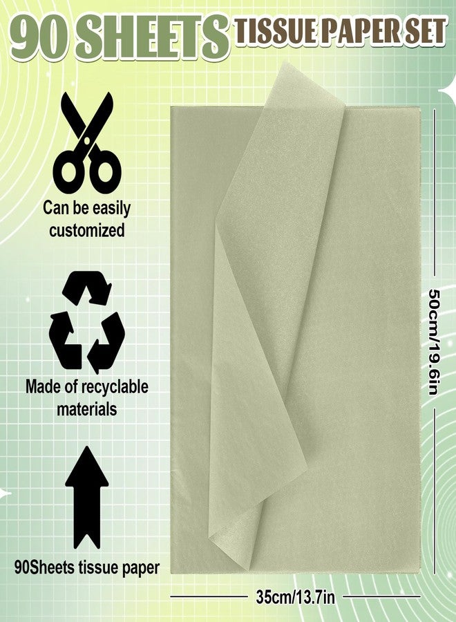 Whaline 90 Sheets Brown Green Tissue Paper Assorted Color Sage Green Brown Gift Wrapping Paper 13.7 x 19.6 Inch Boho Solid Color Tissue Paper for Wedding Birthday Baby Shower Party DIY Crafts - Image 2